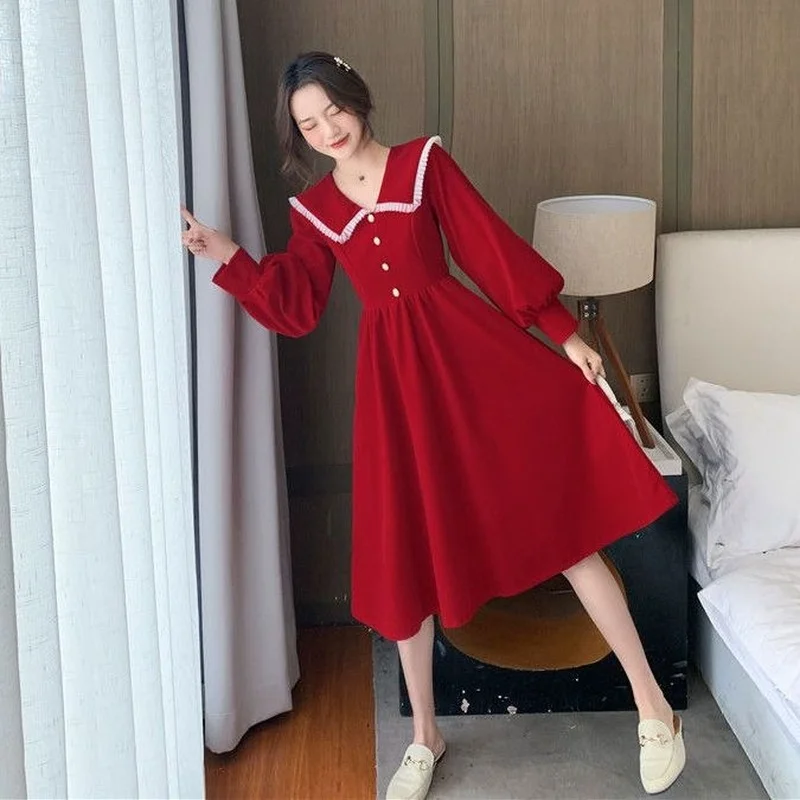 Платье с рукавами-фонариками женское элегантное платье во французском стиле