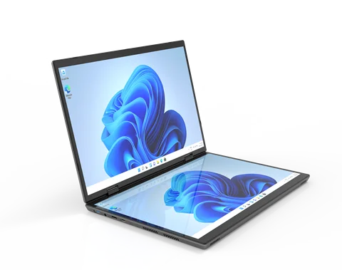 CRELANDER Dual Screen Laptop 14+14 Inch 2K Touch Screen Notebook Intel N95 CPU 360 Degree Flip Metal Case 2 in 1 Laptop Computer