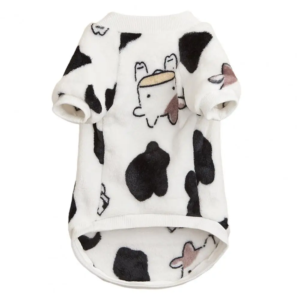 

Свитшот для домашних животных, рубашки с принтом крупного рогатого скота для маленьких собак, наряды, милая одежда для щенка с двумя ногами