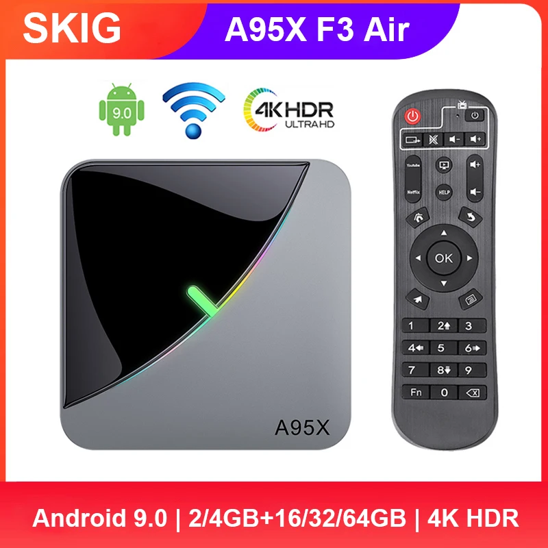 

Приставка Смарт-ТВ A95X F3 Air, Android 2,4, 4 + 64 ГБ, ГГц, Wi-Fi