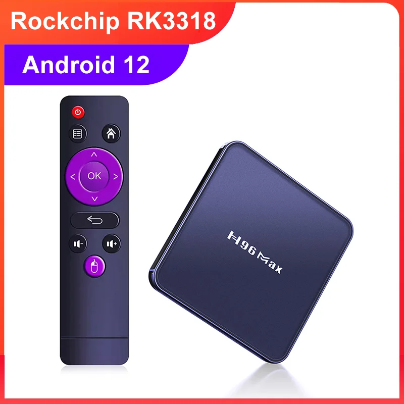 

H96 MAX V12 Smart Tv Box Android 12 Rockchip RK3318 4K Wifi BT Media Player 2GB 4GB RAM 32GB 64GB ROM Youtube H96MAX Set Top Box