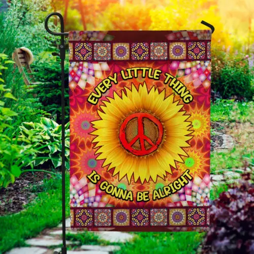 Каждый маленькая вещь собирается быть алкоголем. Садовый флаг хиппи с