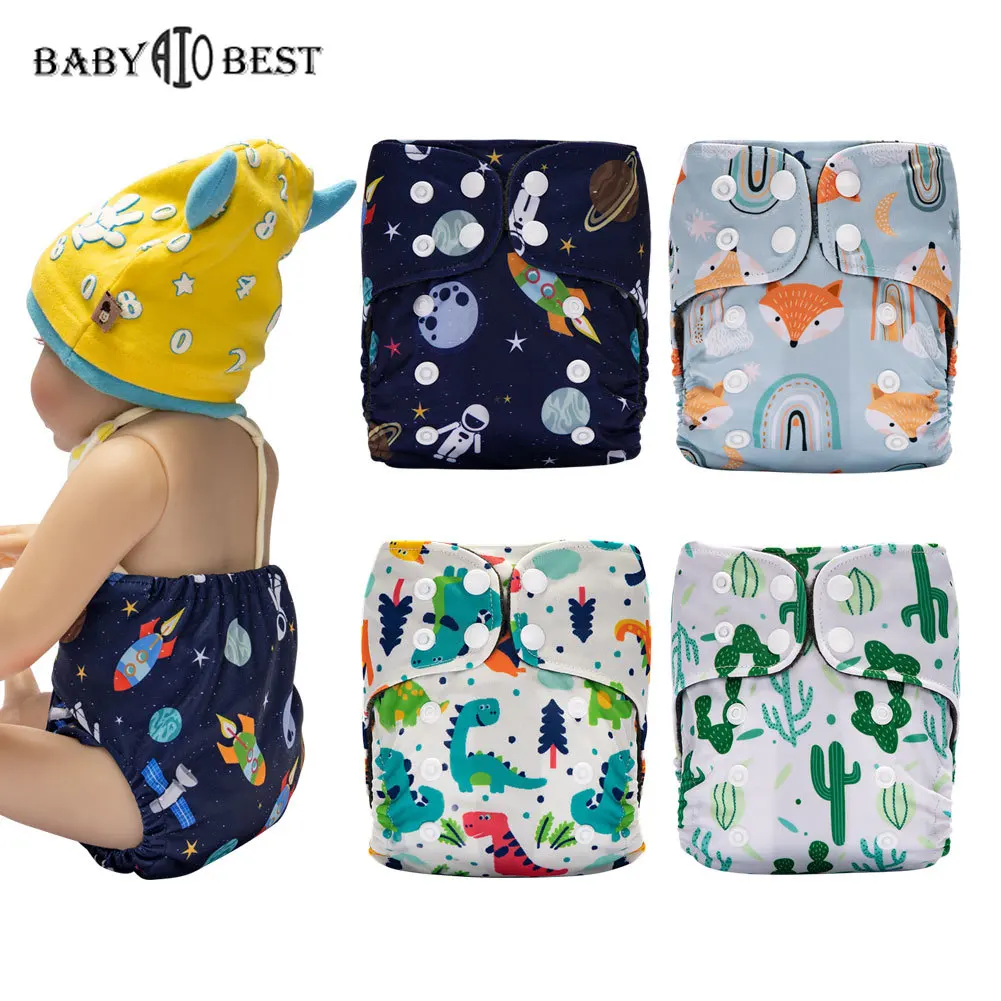 

Newborn Reusable Baby Diapers with Bamboo Charcoal Fleece Inner Fabric, 0-3 Months Ecological Diaper with Double Gusset