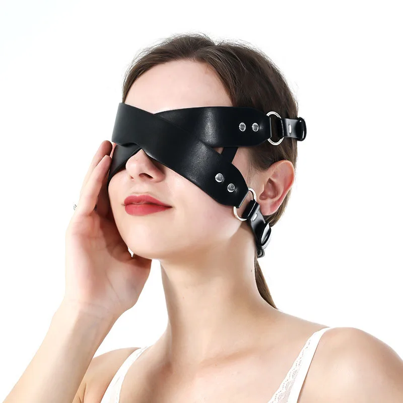 

Забавные игрушки для женщин SM маска для глаз Ночная черная пикантная кожаная маска для мужа и жены флирт рабство стимулирующие товары для в...