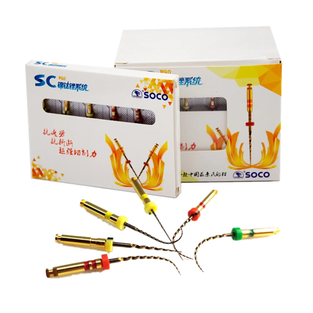 Dental File Root Canal Taper Endodontic File Gold Heat Activated Rotary File Flexible Dentist Materials SOCO PRO COXO