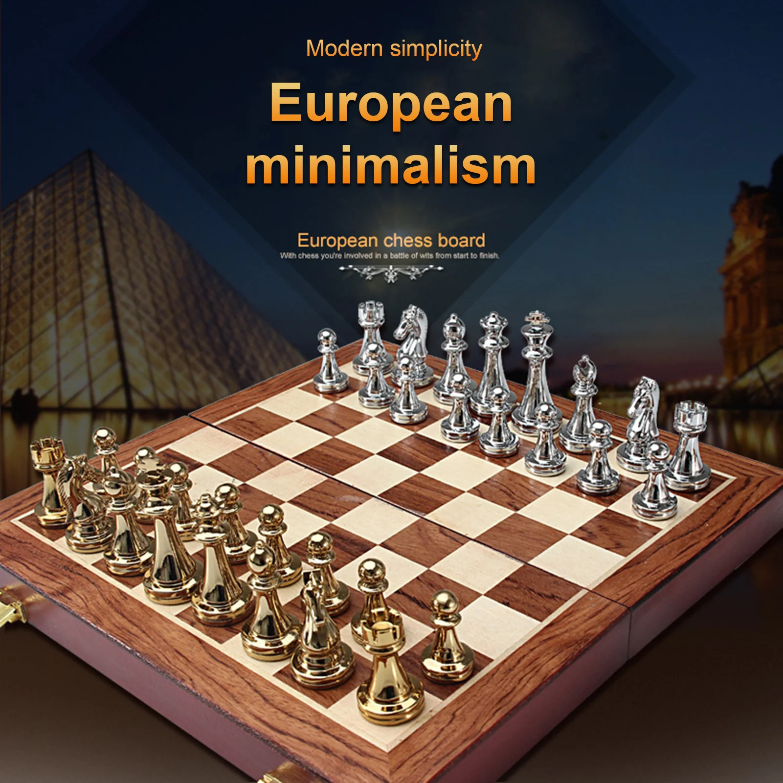 

Travel Set Wooden Sets Folding Board Handcrafted Table Game Inches Portable Chess Game Pieces Chess 12 Chess Board Metal Chess