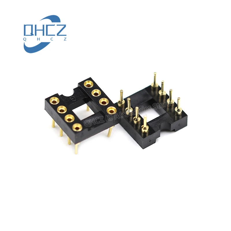 20pcs 8 Pin gold-plated round hole IC seat chip op-amp seat 8P 8-core DIP-8 socket round Pin In Stock
