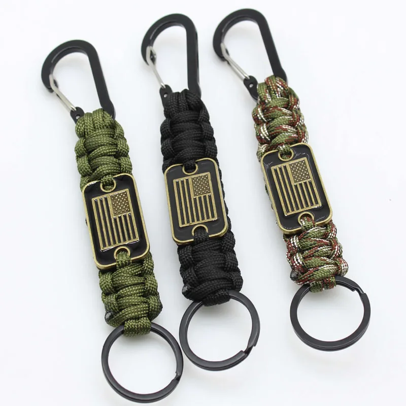 Брелок из веревки паракорда ручной семижильный зонтик веревка знак с флагом