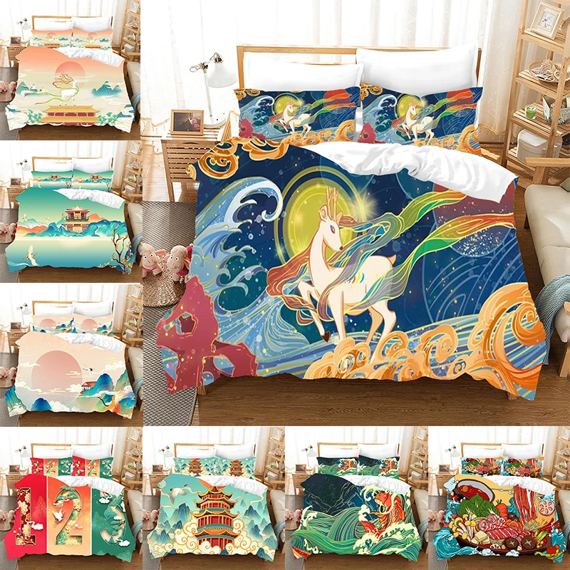 

3d Bedding Set Chinese Style Duvet Cover Set Quilt Cover With Pillowcase Bedroom Decor Bedclothes Bed linen bedding set