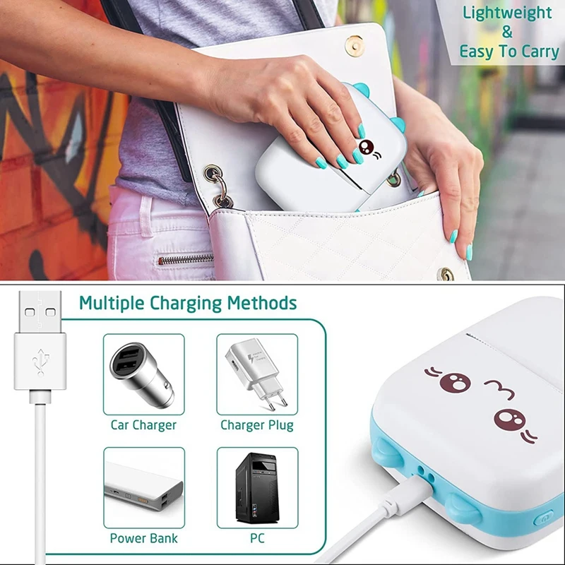 Мини-принтер карманный принтер термофотопринтер портативный мини-фотопринтер