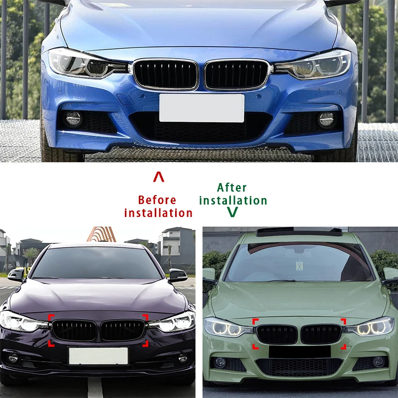 Для BMW 3 серии F30 F31 F35 2013-2019 решетки капота переднего бампера с одной и двойной линией, верхние гоночные грили, аксессуар (art.: 3920d2d0551fa) - 3920d2d0551fa