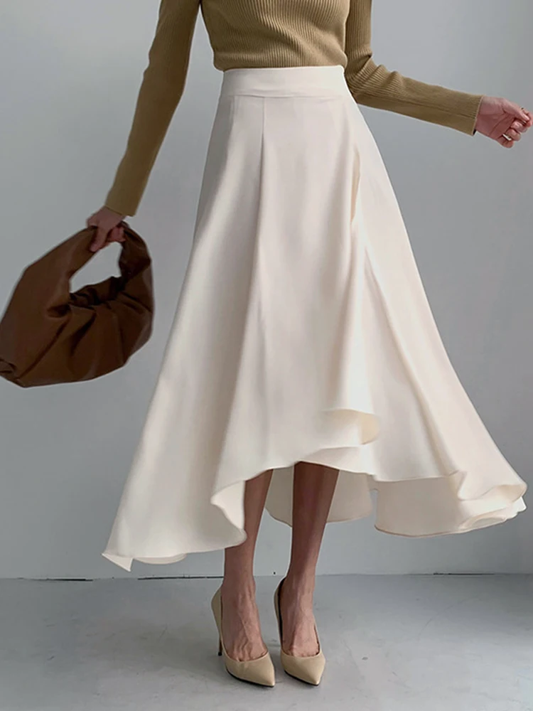 2024 свободные шифоновые трапециевидные женские юбки элегантная летняя новая