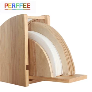 Coffee Filter Paper Holder Storage V60 Hand Drip Coffee Filter Holder Wooden Coffee Paper Holder Coffee Accessories