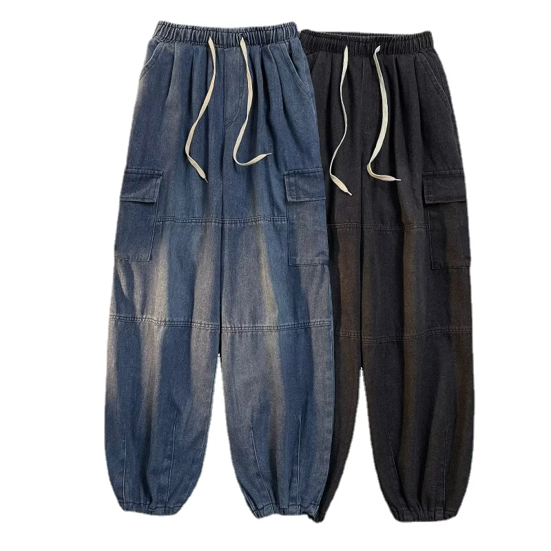 DEEPTOWN Classic Baggy Jeans Men Japanese Denim Oversize Pants Black Wide Leg Trousers Male Loose Casual Streetwear Hip Hop