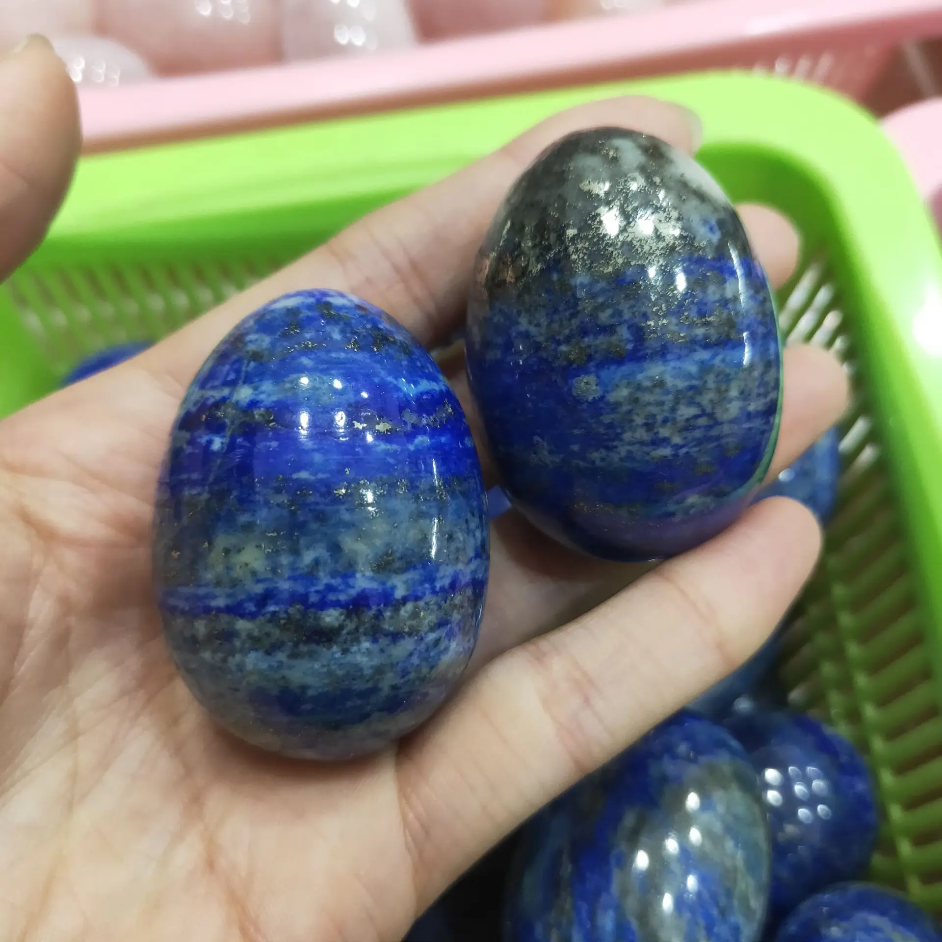 

1PC 50mm High quality natural lapis lazuli hand carved lapis lazuli egg mineral reiki healing gem