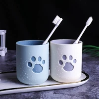toothbrush holder daily lightweight cute cats paw pattern toothbrush cup for toilet tumbler cup toothbrush tumbler