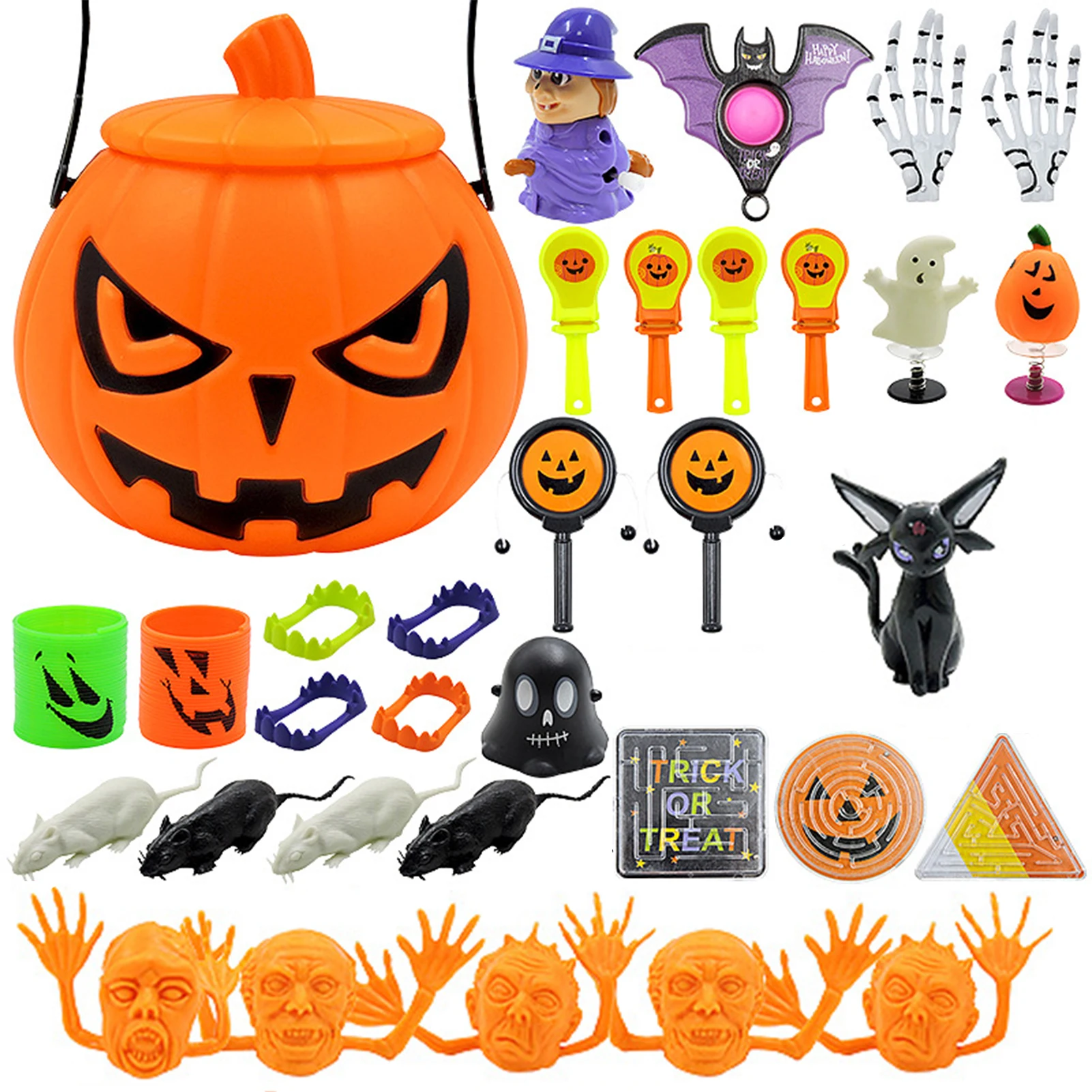 

35pcs Halloween Party Favors Set Novelty Assortment Toys Set Novelty Assortment Girls Boys Trick Or Treating