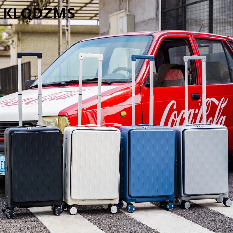 KLQDZMS New Universal Wheel Aluminum Frame Front Opening Computer Suitcase 20 
