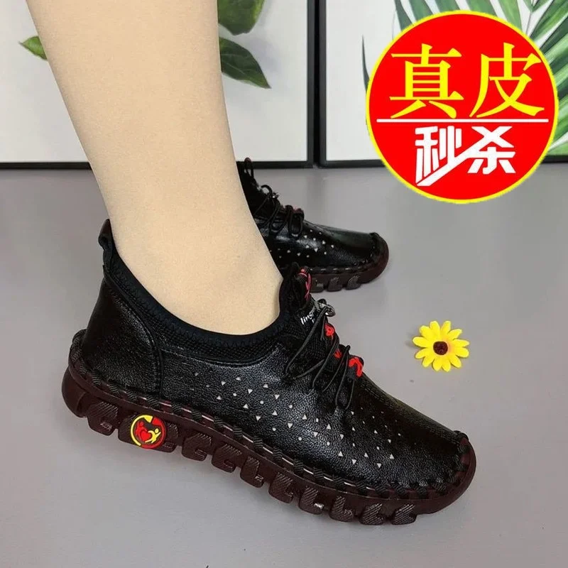 

2022 New Spring Sneakers Women Shoes Platform Loafers Casual Lace Up Leather Flat Slip-On Mom Shoe Mujer Zapatos Chaussure Femme