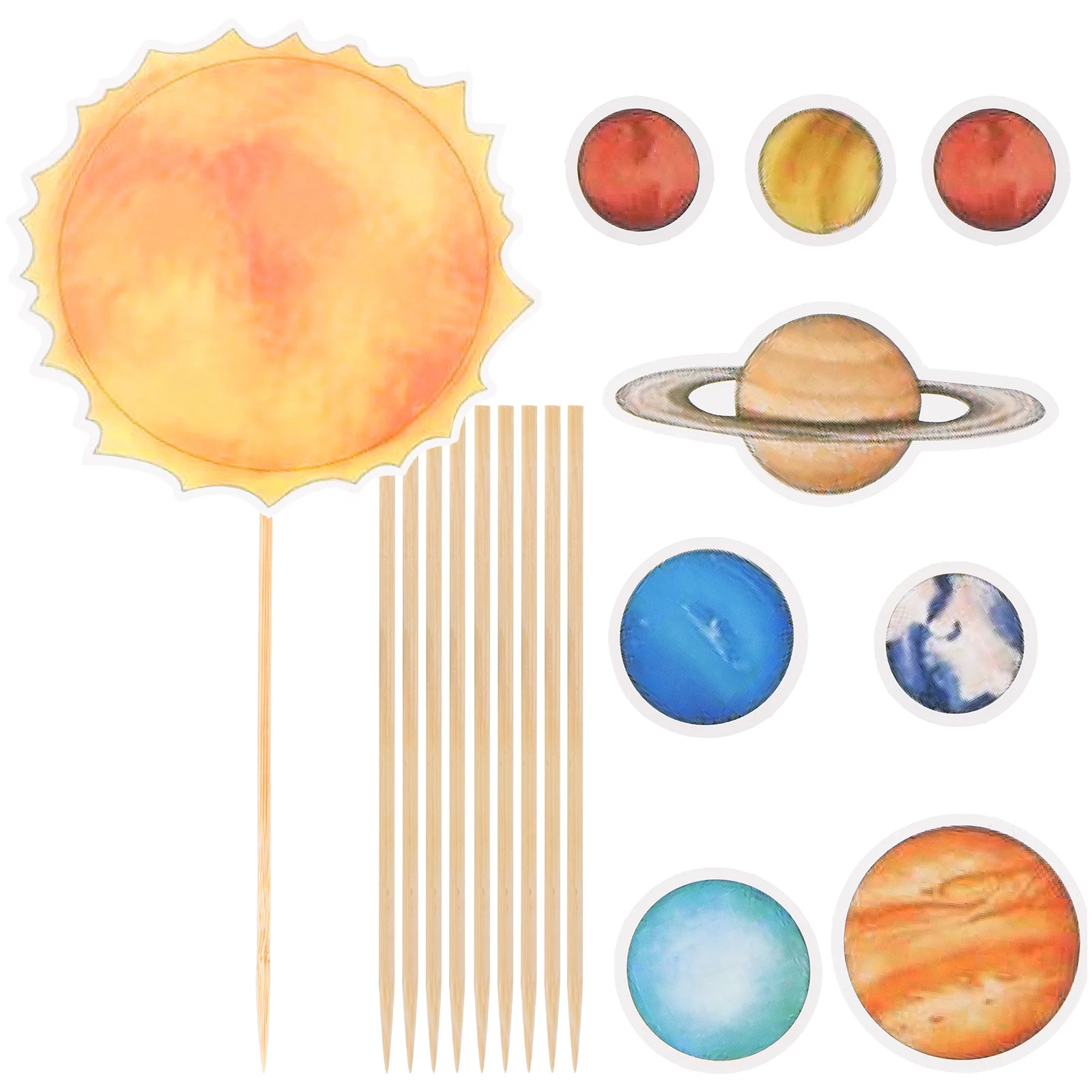 

Galaxy Cupcake Picks Planet Insert Happy Birthday Decorations Girls Solar System