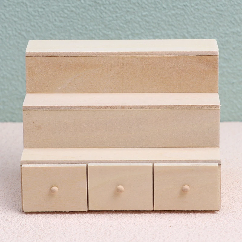 

1:12 Dollhouse Miniature Shelf Unpainted Display Stand Shoe Rack Model Supermarket Kitchen Decor Toy Dollhouse Decoration