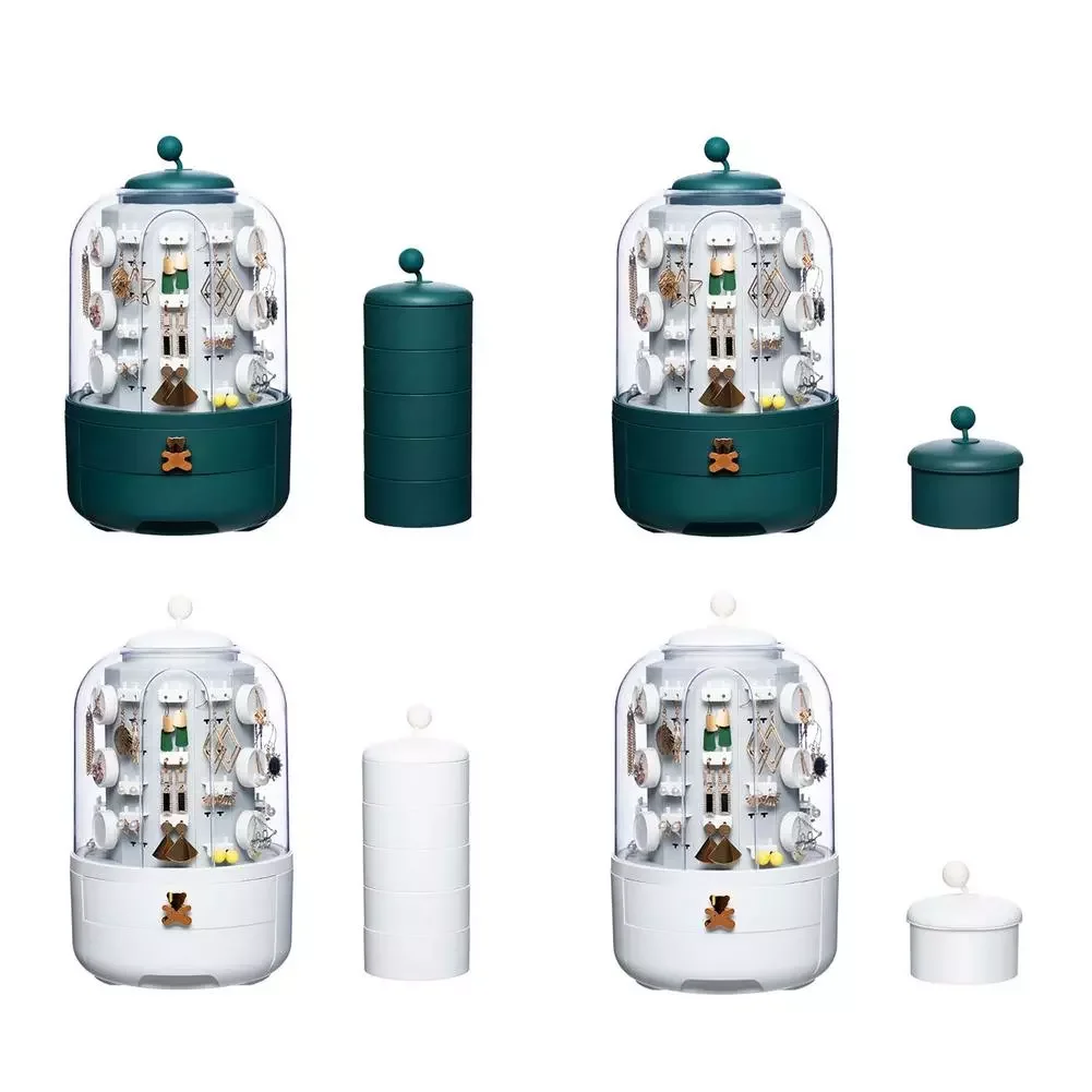 

Органайзер для ювелирных изделий большой емкости, вращающаяся коробка с 39 крючками, чехол для мелких предметов