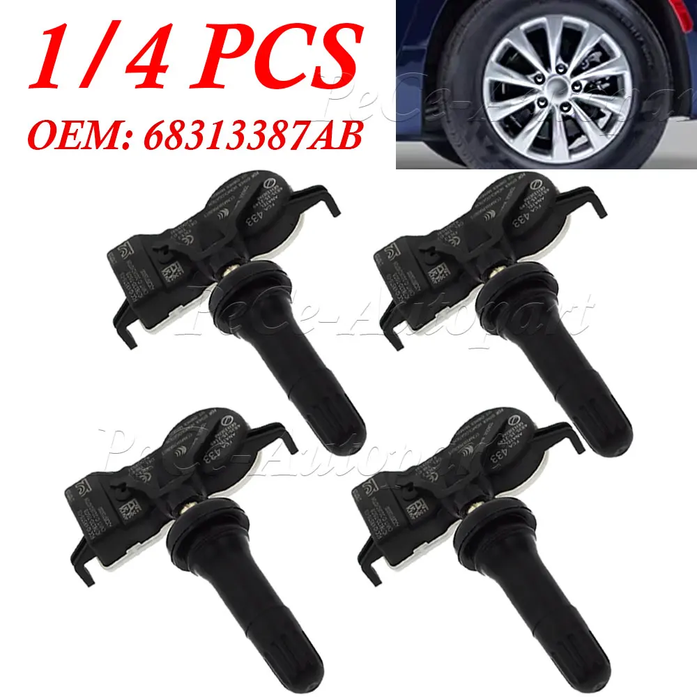 Фото 1/4 шт. для Jeep Grand Cherokee WK2 2016-2019, Jeep Renegade 2015-2018, датчик давления в шинах 433 МГц, 68193586AC, 68313387AB, 68313387AA №2