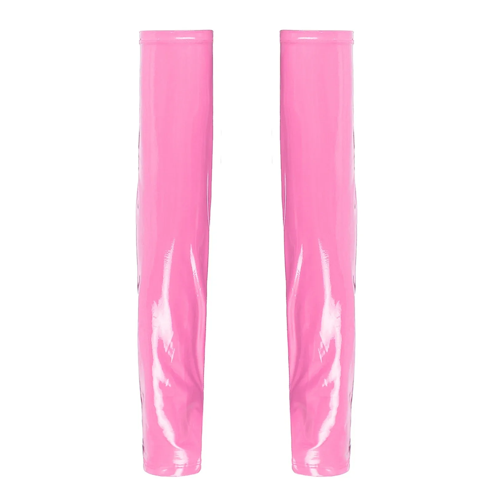 Женские Длинные Перчатки Пара Блестящих Синтетических Кожаных Вечерних Клубных