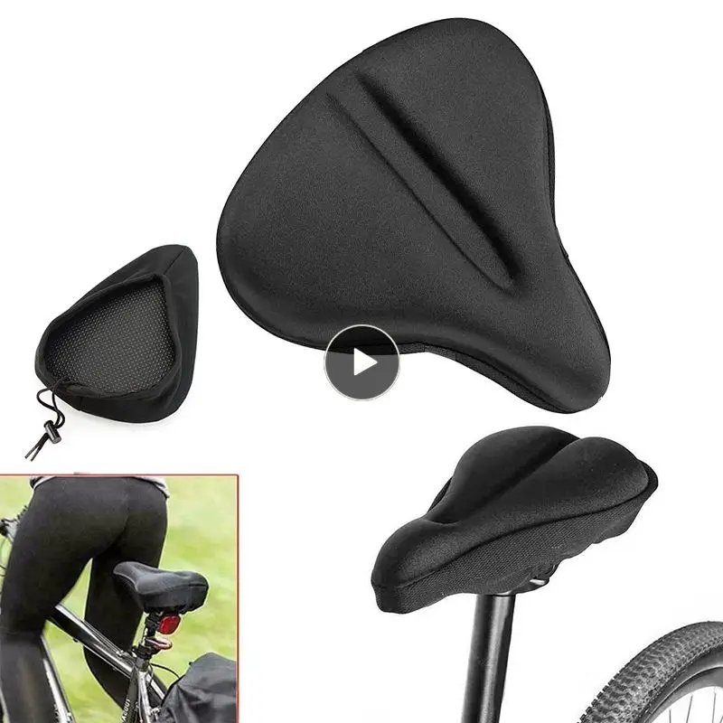 

New High quality silicone Soft Bike Bicycle Cycle Extra Comfort Gel Pad Cushion Cover For Saddle Seat for exercise bikes