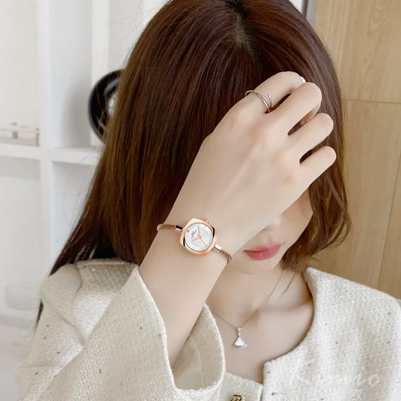 Элегантные женские квадратные часы стальной браслет водостойкий кварцевый