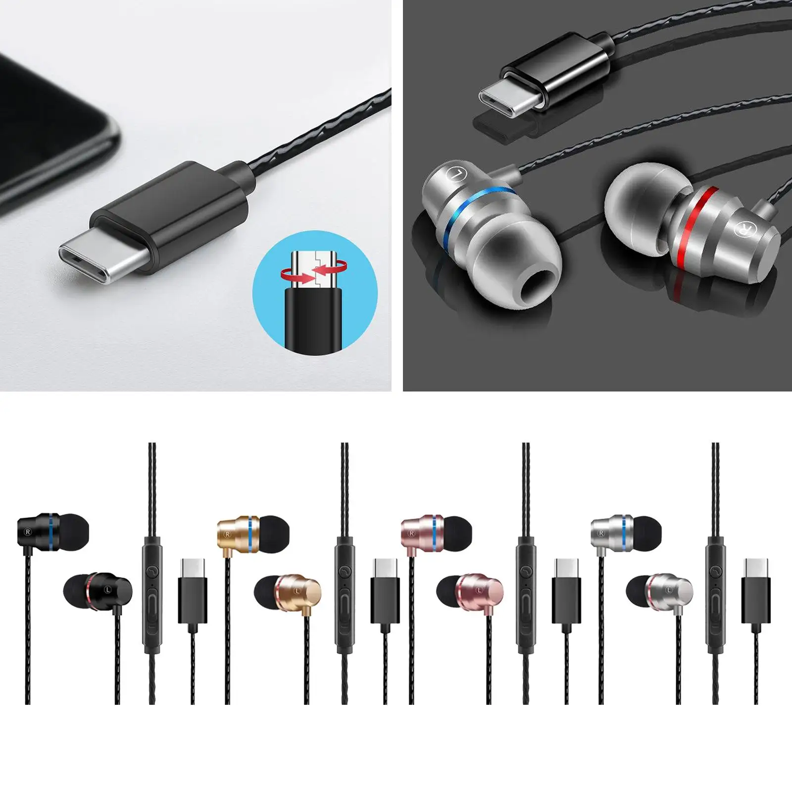 USB-наушники-вкладыши с микрофоном