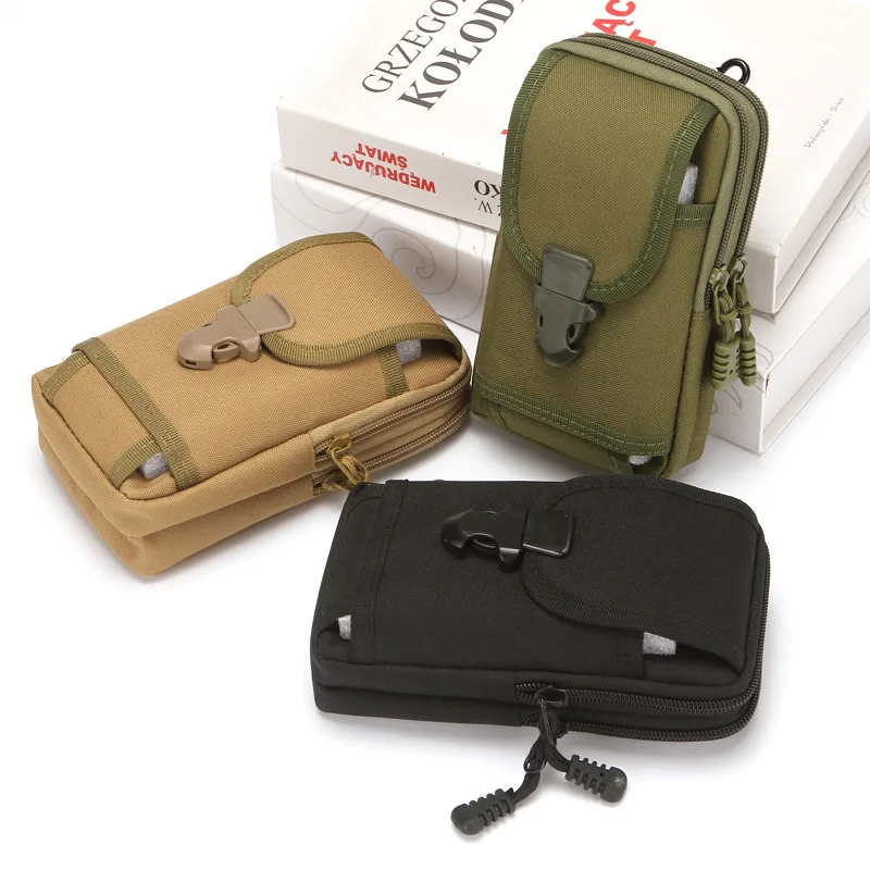 

Повседневная сумка-кошелек с системой «Молле», двухслойная уличная Водонепроницаемая поясная военная сумка для мужчин, чехол для телефона,...