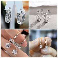 korean fashion small round rhinestones hoop drop ear rings for women wedding party jewelry gift wholesale brinco bijoux