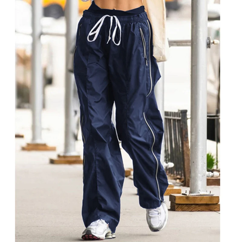 Side Striped Baggy Sweatpants Women High Waist Jogging Casual Trousers Street Style Vintage Cargo Pants Korean Fashion