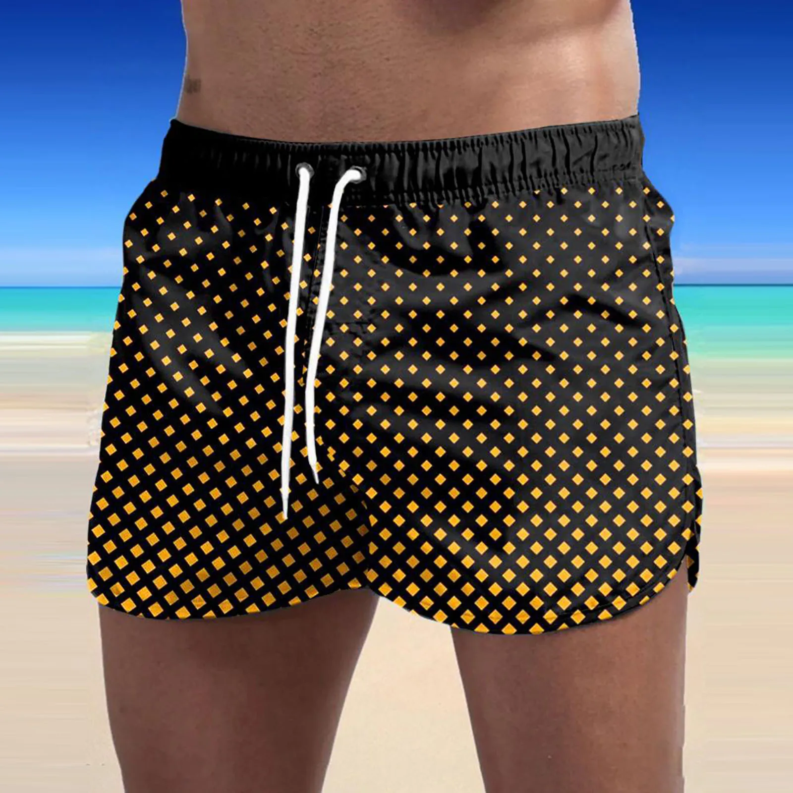 

Mens Polka Dot Trunks Swim Breathable Drawstring Shorts Hawaiian Beachwear Men's Shorts Summer Beach Shorts Sports Shorts