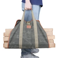 outdoor canvas portable firewood bag portable logging firewood storage bag bag thickening firewood finishing bag customization