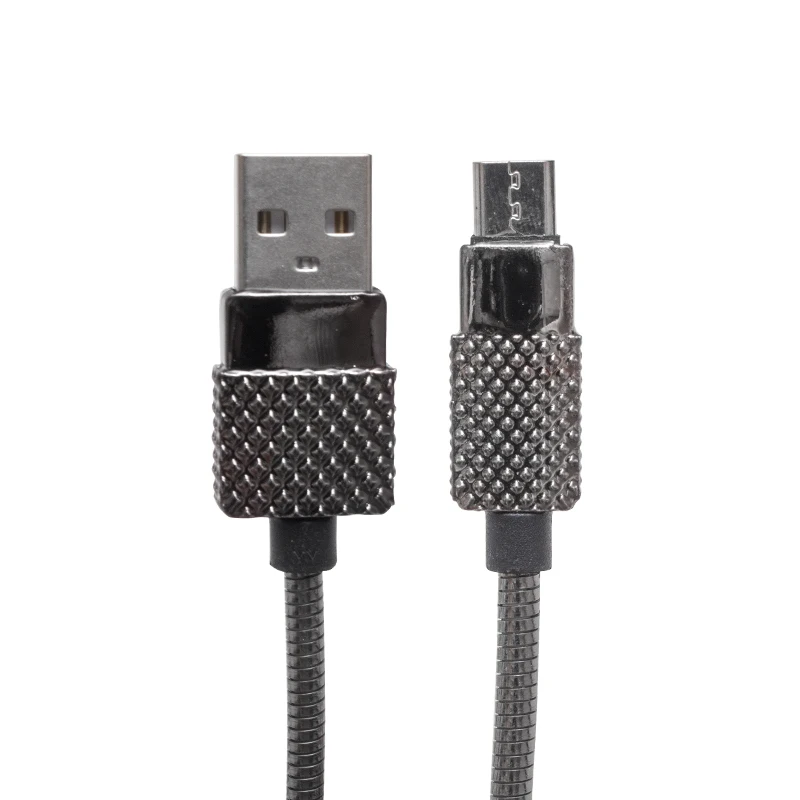 Туда 3 А Металлический пружинный MICRO USB кабель для передачи данных и зарядного