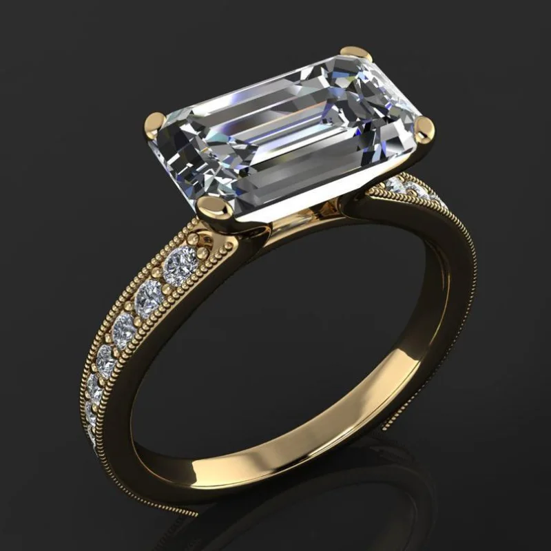 

Sugar Ring Square Small Diamond Ring Wedding Ring Proposal Diamond Ring Hot Selling Jewelry