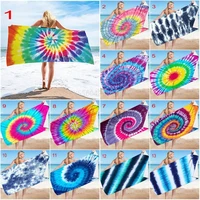 tie dye beach towel 30 x 60 inches microfiber rainbow hippie colors printed multicolor 30 x 60