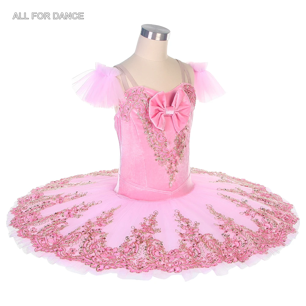 BLL232 Бледно-розовый бархатный лиф предпрофессиональный костюм-пачка для балета и