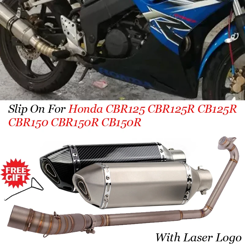 

Slip On For Honda CBR125 CBR125R CB125R CBR150 CBR150R CB150R Motorcycle Exhaust Full System Muffler Escape Moto Front Link Pipe
