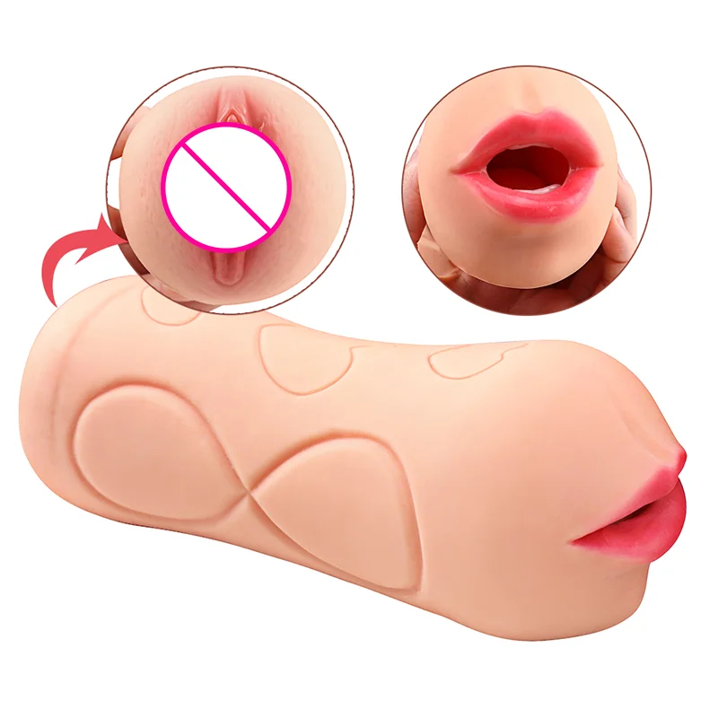 

18.5cm Adult Double Head Available Masturbation Jet Cup Simulation Material Realistic Mouth Vagina Stimulating Big Cock Cumming