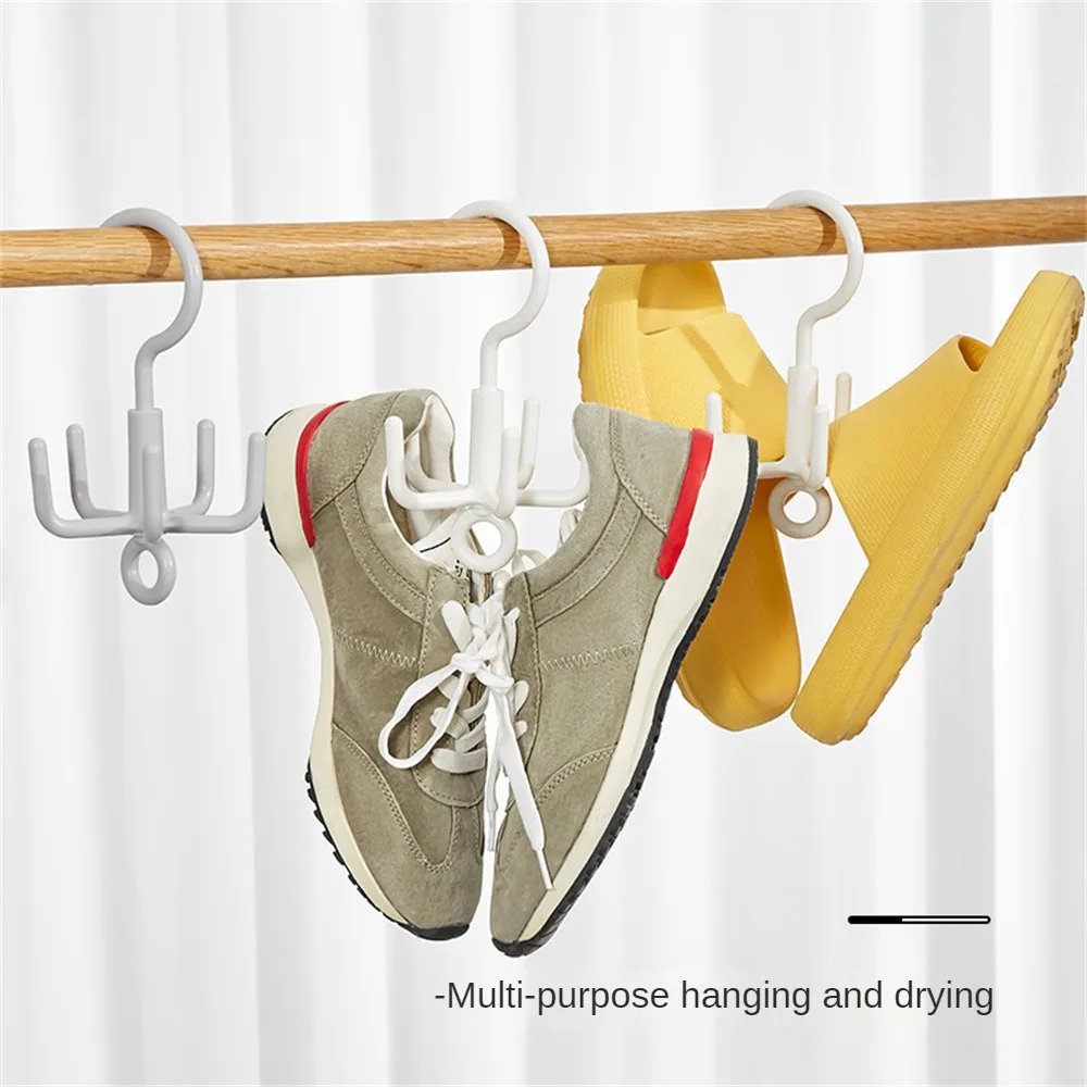 

360° Rotated Four-Claw Hook Multi-Purpose Movable Shoe Storage Hook Rotatable Hanging Bag Hat Scarf Dormitory Storage Punch-Free