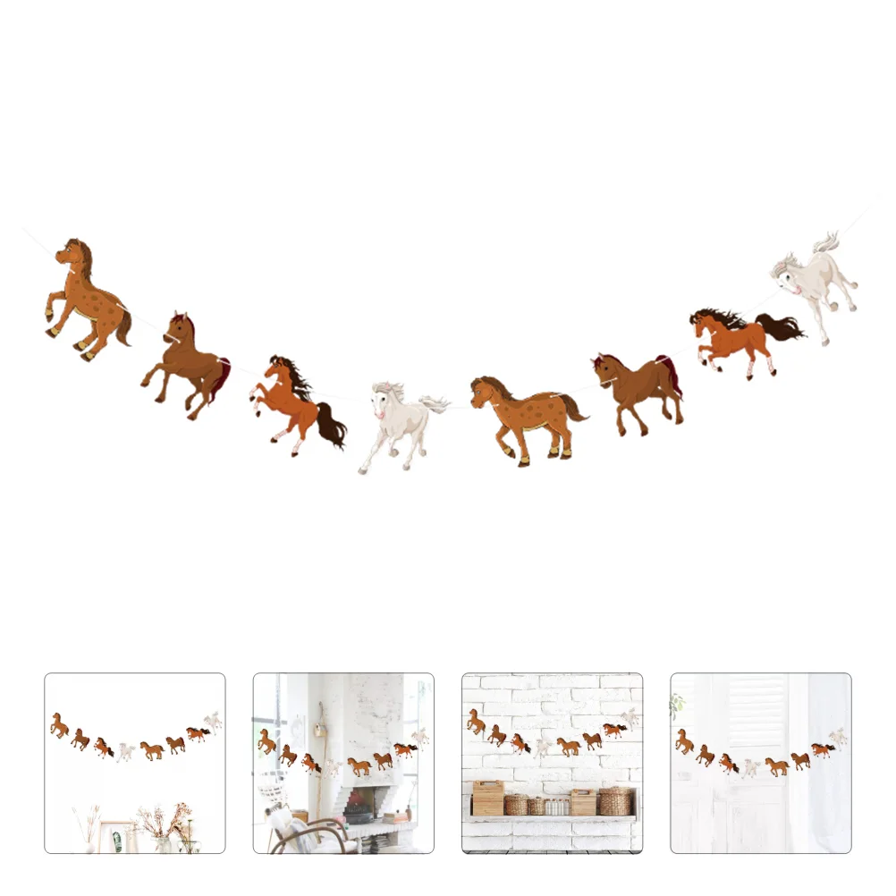 

Pony Paper Pull Flower Stylish Pendant Bautizo Para Niño Home Hanging Adorable Room Banner Kids Wedding