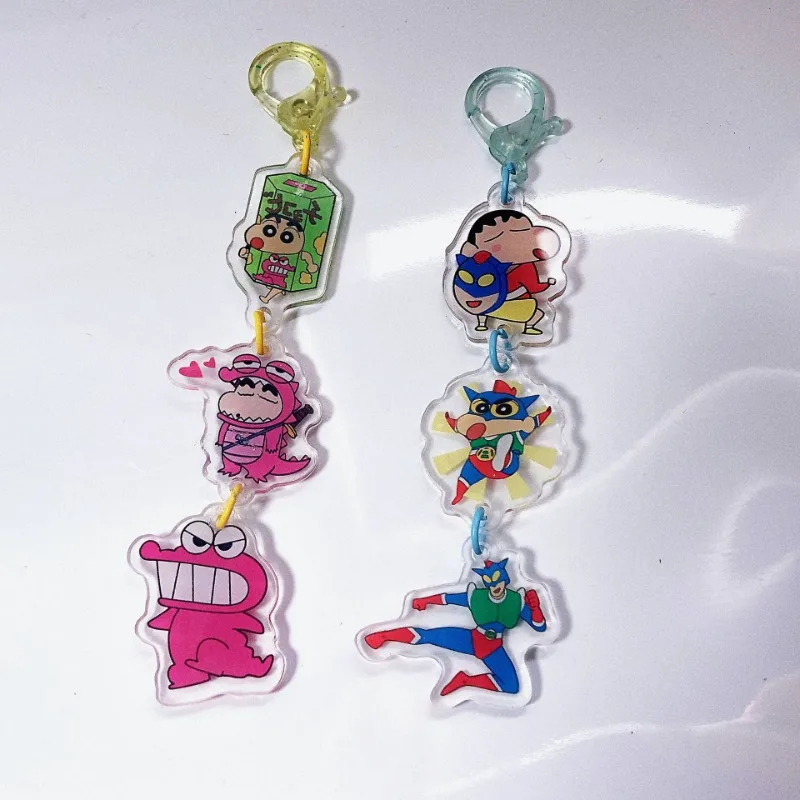 Фото Аниме crayon shin-chan брелок мультяшный Детская сумка, кулон, аниме брелок kawaii Chuanchuan рюкзак из акрила, подарок №1