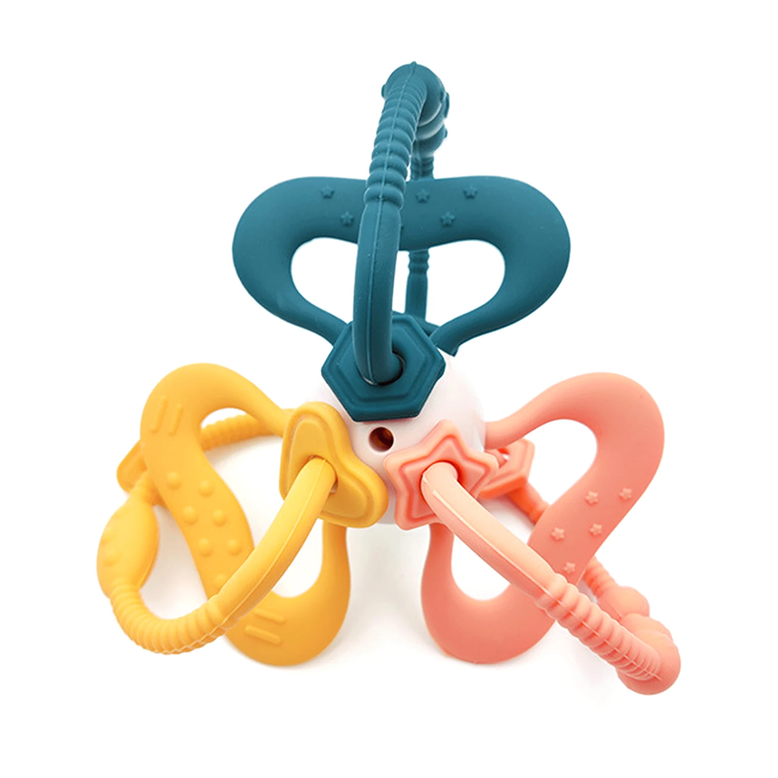 

Soft Teeth Rattle Ball Toys Durable Sensory Rattle Teether Toy Infant Rattle Balls Toys Relieve Babies’ Toothache Easy To Hold