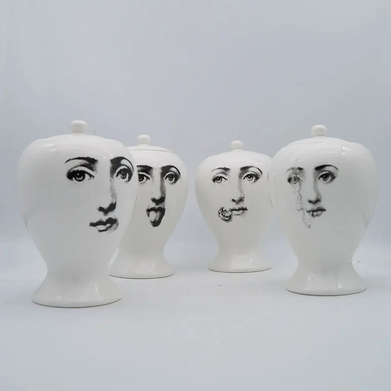 

Design face beauty ceramic storage tank decoration to store personalized retro cans, vases and porch ornaments