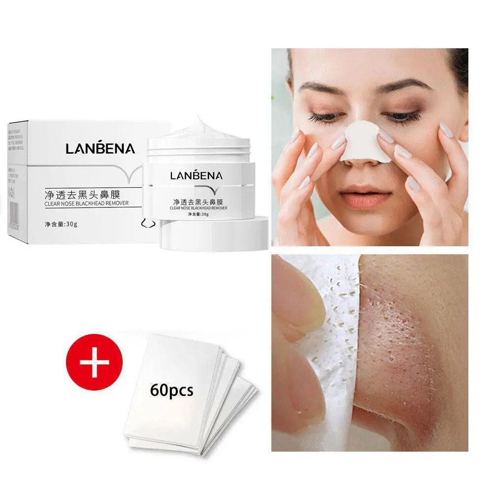

LANBENA Blackhead Remover Cream Paper Plant Pore Strips Nose Acne Cleansing Black Dots Peel Off Mud Mask Treatments Skin Care