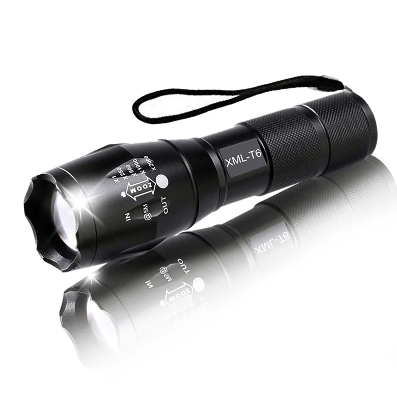 

T6 Led Flashlight Tactical Self-defense Zoomable Waterproof Protable Outdoor Bicycle Light Camping Lantern Fishing Olight