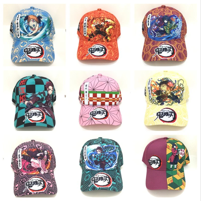 

Anime Demon Slayer Tanjirou Agatsuma Zenitsu Hashibira Inosuke Cartoon Outdoor Sunshade Hat Baseball Cap Cap Duck Tongue Cap